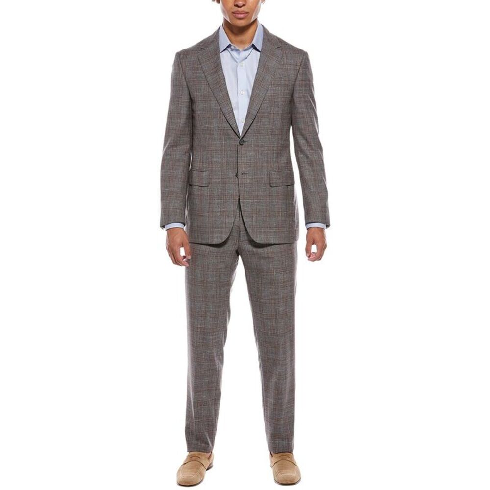 Canali Mens 2Pc Wool, Silk, & Linen-Blend Suit, Grey